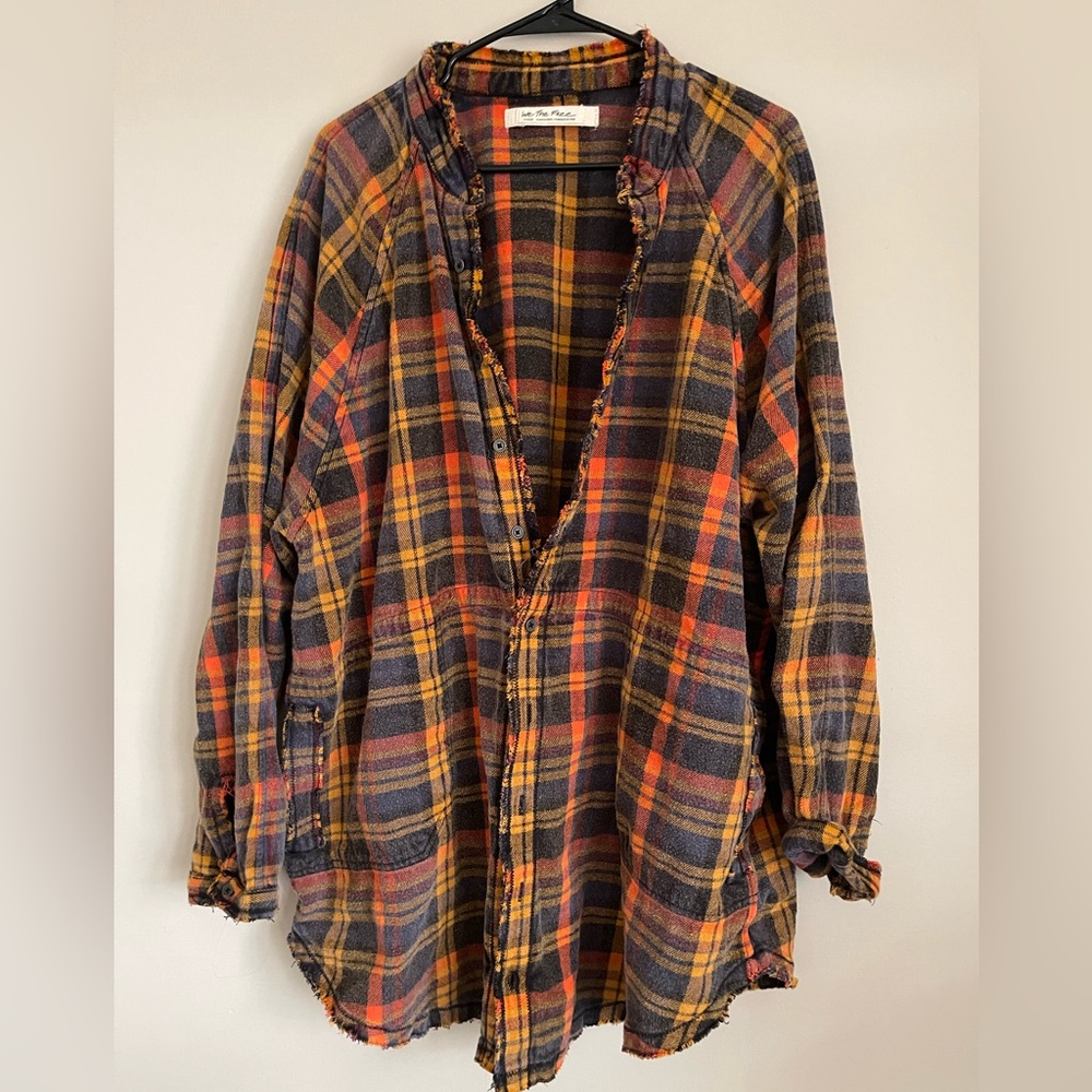 Free People Grunge Plaid Flannel